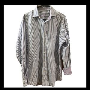 Bugatchi Galaxy Flip Cuff Shaped Fit Long Sleeve Button Up Dress Shirt Mens L